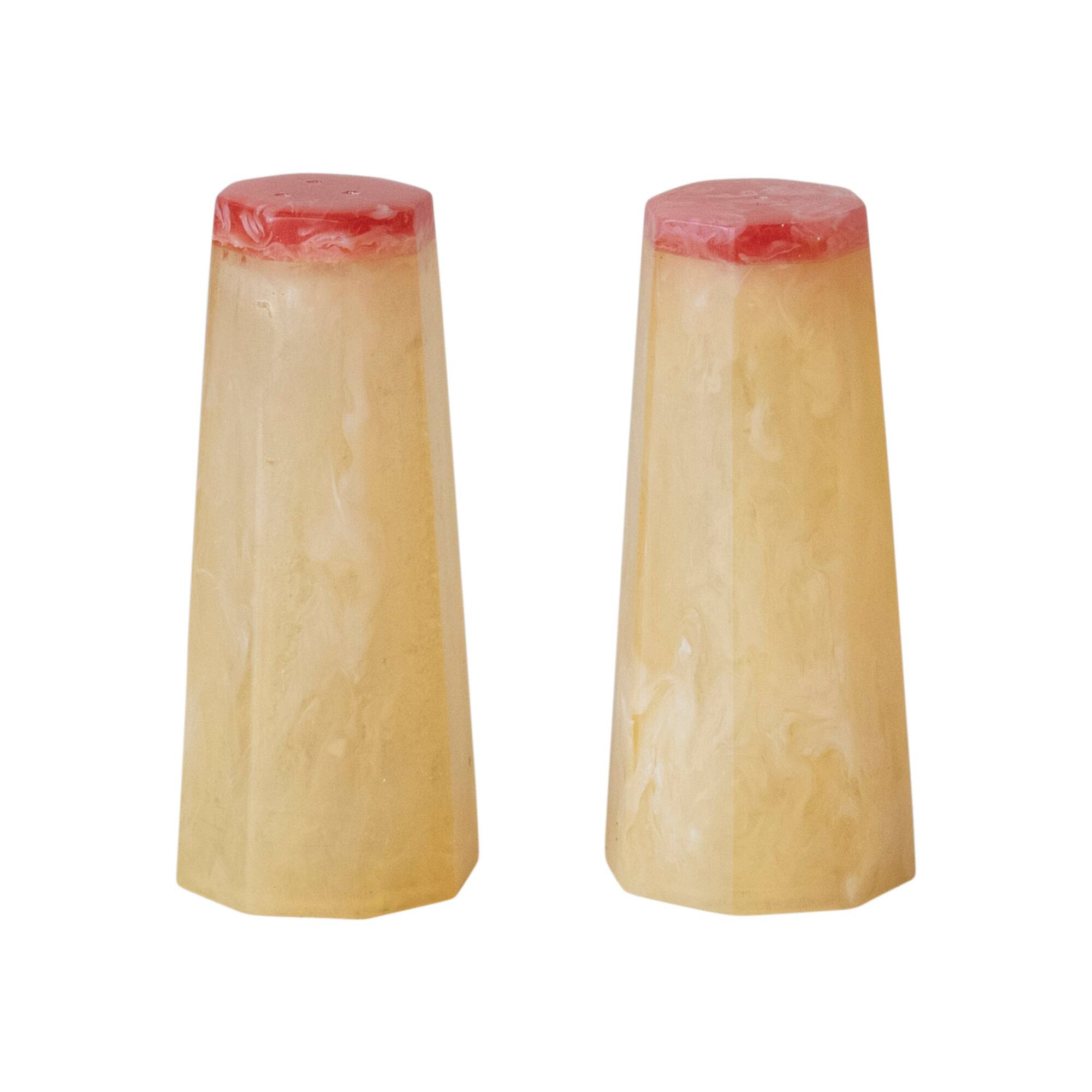 Hello Honey® 3" Marbled Orange Top Salt & Pepper Shaker Set